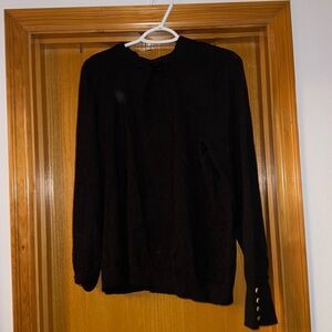 Adrianna Papell black sweater with beautiful full buttons on the cuffs XL